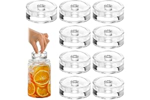 Glass Fermentation Weights, 7cm Fermenting Kit, 5-Pack Jar Weights with Handle, 200g Clear Pickling Stones for Wide Mouth Jars, Canning Accessories for Vegetables, Sauerkraut