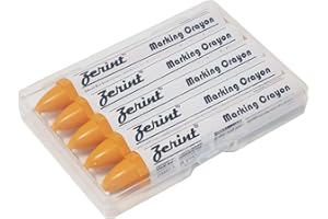 ZERINT Universal Marking Crayons, 5Pcs 100mm Wax Marker for Wood Metal Carton Ceramics Concrete Glass Plastic Tyre (Yellow)