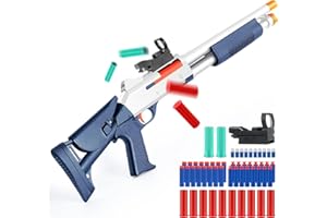 RuiDaXiang Pistolet Jouet,Pistolets de tir,Blasters en Mousse EVA et Design d'éjection de la Coquille Vide pour Les Jeux d'intérieur et d'extérieur (Bleu)