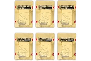 Rhino Rescue First Aid Compressed Sterile Gauze,Emergency Medical Dressing for IFAK, Hemostatic Control Bandage–4.5”x4.1 Yards, 6pc