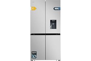Cecotec American Refrigerator 4 Doors Stainless Steel 564 L Bolero CoolMarket 4D 564 Inox E. 183 cm High, 91 cm Wide, Water Dispenser, Low Power Consumption, Inverter Plus Motor, Total NoFrost