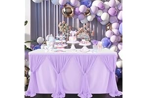HBBMAGIC HBB Magic Lavanda Gonna da Tavolo in Tulle, Gonne da Tavolo in Tulle Fai-da-Te da 1,83 m per Feste di Compleanno Matrimonio Baby Shower Battesimo Brial Shower