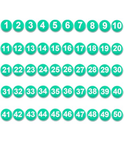 50pcs 1-50 Nombres Magnétiques, Aimants Numérotés Ronds Aimants De Réfrigérateur Pour Tableau Blanc Effaçable à Sec Maison Salle De Classe Bureau Réfrigérateur(2cm De Diamètre, Rouge