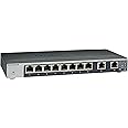 NETGEAR 10-Port Gigabit/10G Ethernet Unmanaged Switch (GS110MX) - with 8 x 1G, 2 x 10G/Multi-gig, Desktop, Wall or Rackmount, and Limited Lifetime Protection