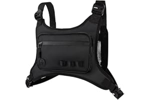 KINGSLONG Sac à Dos Pectoral pour Hommes: Sac Sport Tactique Léger, Imperméable, Idéal pour la Course, le VTT, la Randonnée, le Camping et les Voyages