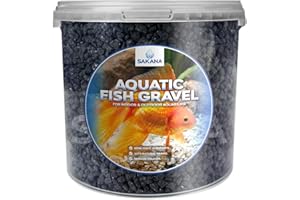 Sakana Black Aquatic Fish Gravel - Premium Substrate Tank Pond Decorative Stones (10 Litre Tub)