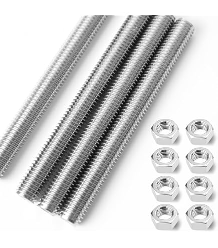 4 Stück M10 Gewindestangen 300mm - Edelstahl Gewindestäbe Mit Muttern & Scheiben