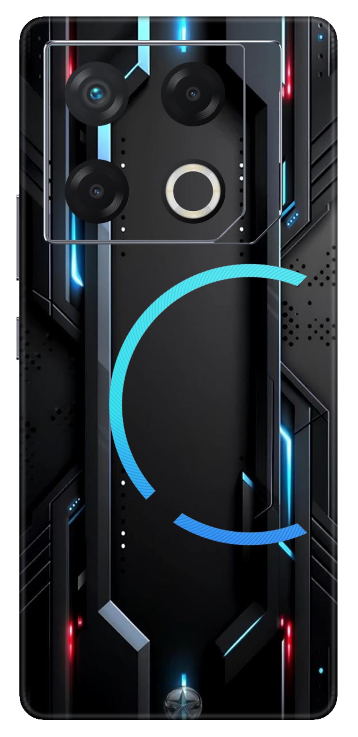 Proguard Premium Vinyl Printed Mobile Back Skin Sticker Compatible for Infinix GT 20 Pro (5G) with Easy and Self Installation Kit - (Gamer Black - Design-07)