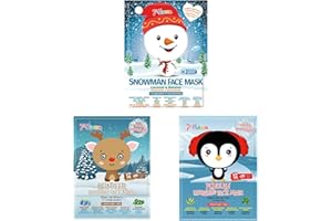 7th Heaven Winter Wonderland Face Mask Bundle with Reindeer, Penguin and Elf Design Sheet Masks to Soothe, Hydrate and Nourish Skin (Ages 8+)