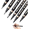 Reastar Calligraphy Pens, 6 PCS Calligraphy Set for Beginners, Refill Brush Pens Calligraphy - for Lettering, Beginners Writing, Signature, Watercolor Illustrations, Design And Art Drawing (4 Sizes)