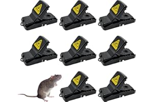 Nutabevr 8 Piezas Trampas para Ratones, Tramps Ratón de Clip Reutilizable,Estructura de Hebilla Altamente Sensible diseñada Trampa para ratonera Profesional,para cocinas,Jardines,almacenes