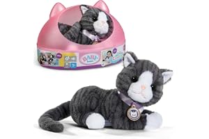 BABY född min kattcookie – gosedjur med ljud och vibrationer – inkl. kattkorg – fungerar med batterier – Lämplig för barn frå
