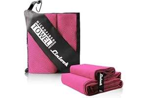 ‎LINLOOK Microfaser Handtücher 2 Stück (160x80cm Groß Badetuch + 80x40cm Klein Hand Gesichtshandtuch) Sporthandtuch Fitness Handtuch Reisehandtuch Strandhandtuch für Sport Travel Yoga Camping Beach Gym