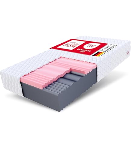 Sleepneo Kaltschaummatratze 80x190cm - 7 Zonen Mit 2in1 Härtegrad H2/H3 & Waschbarem Bezug