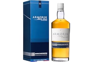 ARMORIK - Double Maturation BIO - Whisky Single Malt - Origine : France/Bretagne - Notes d'agrumes & Caramel au beurre salé - Vieilli en fût de chêne - 46 % Alcool - 70 cl