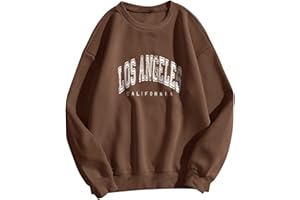 Riou Oversize Pullover Donna Girocollo Larghe: Felpe a Maniche Lunghe Casual con La Stampa della Lettera Autunno Inverno Sweatshirt