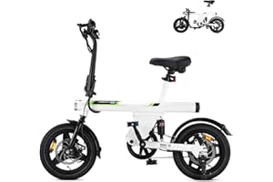 Finbike U1/EB1 Bici Elettrica Pieghevole, 14" Bici Elettrica da 280.8 WH Batteria, Autonomia di 40 KM, Motore 250W, E-Bike per Adulti E Adolescente, Carga 150kg, 10/15/25KM/H, Pendolarismo Quotidiano