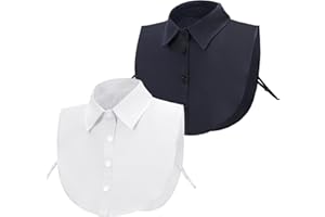 XEPST 2 sztuki damskich kołnierzyków, odpinany kołnierz kołnierz, damski kołnierz, połowa koszulki, kołnierz, odłączany kołnierz, kołnierz bluzki, wkładka kołnierza koszuli dla kobiet, rozmiar