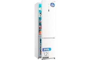 Midea Frigorífico Combi No Frost 59,5 cm ancho x 188 cm alto - Blanco - Nevera libre instalación 224 L + 86 L Congelador - Refrigerador de bajo consumo con congelador vertical