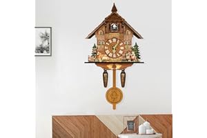 KANGTEN Orologio a cucù in legno antico da scrivania in legno Orologio da parete decorativo Foresta Nera Vintage Legno Uccello Orologio da parete Regalo