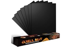 HERZLG LIFE BBQ Grillmatte 33x40 cm Antihaft Backmatte Backpapier leicht zu reinigen und wiederverwendbar für Gasgrill, Backofen, Holzkohlegrill, Elektronischen Grill (7er Set)