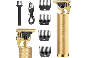 STEK Professional Hair Trimmer Men T-Blade Cordless Clippers and Grooming Kit for Mens Beard Trimmers Men Rechargeable Electric Trimmer for Mens Hair Clippers Men Trimmers for Men Pro Barbers (Gold)