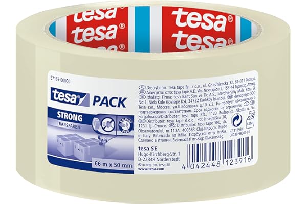 Tesa 57167-00000-05 - Cinta de embalaje tesapack fuerte (66 m x 50 mm) Transparente