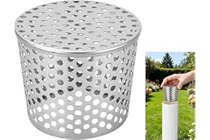 KATISHYRO Dachrinnen Laubschutz,Edelstahl Regenrinnen Laubschutz, Fallrohrschutz,Laubschutz Dachrinne,Dachrinnenschutz für Dachrinnen, Laubfang Fallrohr für Fallrohre (90-110mm)