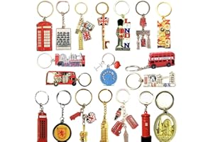 A1 Gifts 10 London Keyrings Great Britain Icons Union Jack Brelock UK Souvenir Metal KeyRing England famous Landmark keychain London Keyring