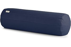 basaho Yoga Bolster Yogarolle | Bio-Baumwolle | Buchweizenschalen | Abnehmbarer und waschbarer Bezug | Yoga Rolle Yogakissen