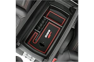 KUST Car Central Armrest Storage Box Center Console Organizer Storage Box Container Holder Tray for for Peugeot 5008 2017-2021 (for 5008 Red)