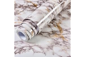 VIOPVERY Peel and Stick Wallpaper 90cmx500cm White Purple Marble Wallpaper Sticky Back Plastic Black Vinyl Wrap Kitchen Worktop Covering Self Adhesive Thick Wallpaper for Bedroom Furniture Stickers