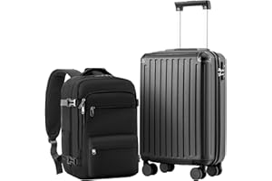 COOLIFE Ryanair Valigia Bagaglio a mano,Set di Valigie,Trolley,Valigia da cabina 55×35×20 e zaino da imbarco 20L(40×25×20cm) Chiusura a combinazione laterale con TSA per EasyJet