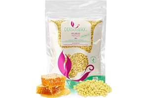DERMAWAX Wosk naturalny miód, wosk filmowy, perły woskowe premium, bez pasków woskowych, do depilacji, depilacji, depilacji całego ciała, nóg, twarzy i ramion