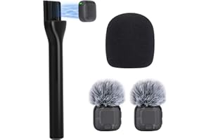 SUNMON Uchwyt na mikrofon do DJI Mic 3, zestaw uchwytów z 2 szt. futrzanej osłony i adapterem, kompatybilny z większością bezprzewodowych mikrofonów lavalier