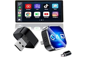 Jiheng 2026 Wireless 3-in-1 CarPlay/Android Auto/Mirror Link Bildschirmspiegelungs-Adapter – Karten/Nachrichten/Siri/Video Abspielen etc. USB/Type-C (Für Android-Benutzer (Blau))