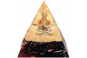Saefheled Pyramide de Bouddha,Générateur d'énergie Pyramide Orgone,Pyramide de Cristal de guérison d'Orgonite Obsidienne Réduisez Le Stress Ajustez Le Chakra Traiter et méditation.Attirer la Chance