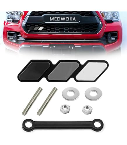 Badge Tricolore Drapeau Américain Pour Calandre - Compatible Tacoma, 4Runner, Tundra, Rav4 - 11.9 X 2.3 Cm - ABS Résistant - 4