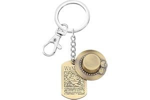 FAADBUK Anime-Schmuck, einteilig, Strohhut, Halskette, Strohhut, einteilig, Bronze, Strohhut, Schlüsselanhänger, einteilig, Geschenk für Fans