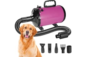 Hoapin Secador de Pelo para Perros Mascotas 3200W/4.3HP, Perro Pelo Secador Profesional Temperatura Ajustable de 35 ℃ a 70 ℃