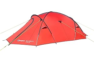 Berghaus Grampian 3 Tent for 3 People with Separate Bedroom, 3 Man, Compact, Lightweight, Dome, Easy to Pitch, 4 Season, Backpacking, Festivals, Weekend Trips, Wild Camping, Hiking, 5000mm HH, Red