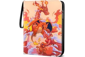 FUXGAOZH Classeur Carte,Capacité de 50 pages de 400 cartes, Porte Cartes, Organisateur de Cartes,Porte Cartes en cuir imperméable fermeture éclair, un cadeau les garçons et les filles (L400)