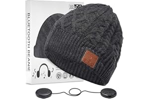 ZRUHIG Bluetooth Beanie Hat, Bluetooth V5.0 Winter Music Hat Knit Running cap Men with Stereo Speakers Upgraded Unisex Wireless Hats Unique for Women Mom Her Men Teens Boys Girls…