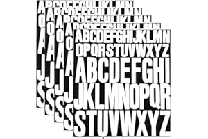 JOAKAUI 5 Sheet Capital Letter Stickers, 1 Inch 2 Inch Waterproof Vinyl Alphabet Stickers Self Adhesive Letters Stick On Letters for Crafts DIY Poster Window Mailboxes (White)