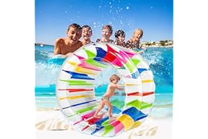 AONAT Rullo D'Acqua Gonfiabile, 120 cm Rullo Gonfiabile, Estiva Ruota ad Acqua per Piscina, Ruota Idraulica Gigante Giocattolo Galleggiante per Bambini Utilizzato in Piscina, Parco, Spiaggia e Prato