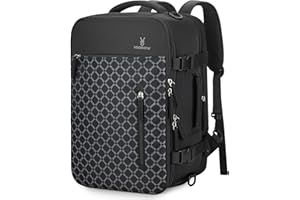 VS VOGSHOW Vogshow für Ryanair Handgepäck 40x20x25 Carry-On Rucksack Wasserdicht Reiserucksack mit 17.3 Zoll Laptopfach 20L Schwarz