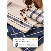 BELLA MAISON Liberty Geometrik Desenli%100 Pamuk Mutfak Bezi Seti, Lacivert, 3 Adet 45x65 cm