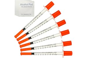 Hautllaif 20 pcs1ml Dispensing Measuring Tool + Alcohol Wipes, Plastic Multiple Uses Measuring Tools, Individually Wrapped (20 Units + 20 Wipes)