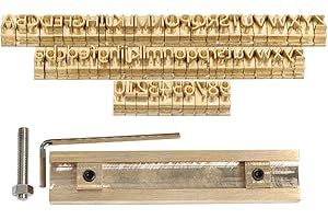 FUMENG Goffratrice Stampo Alfabeti Lettere Etichetta Macchina abbronzante Set di Strumenti per goffratura in Legno per timbri in Pelle,Set Meal b,Font1