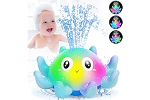 Jovicos Badewannenspielzeug, Oktopus Spray Wasserspielzeug mit Licht, Badespielzeug Baby Badewann Spielzeug Kinder Geschenk (Blau)